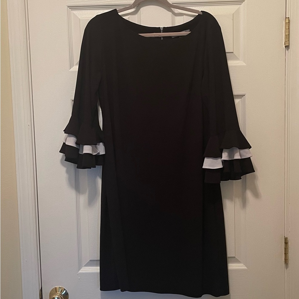 Danny & Nicole Black Dress w/ Flutter sleeves